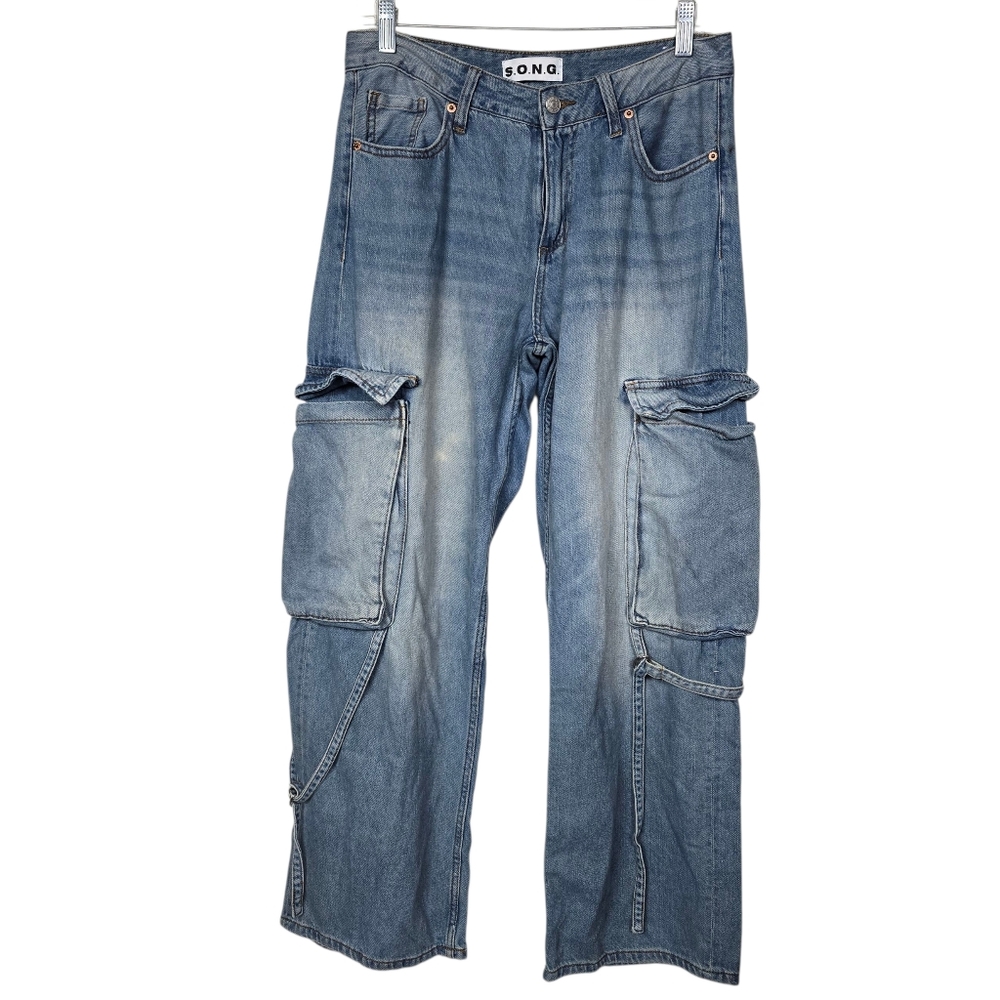 S.O.N.G. Blue Denim Cargo Jeans 9/29
